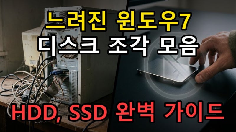 윈도우7 디스크 조각 모음 하는 방법 HDD SSD 차이 알고 올바르게 하기