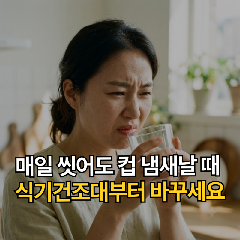 매일 씻어도 냄새난다면 주목! 알고 보니 컵 비린내 없애는 법 핵심은 식기건조대였습니다
