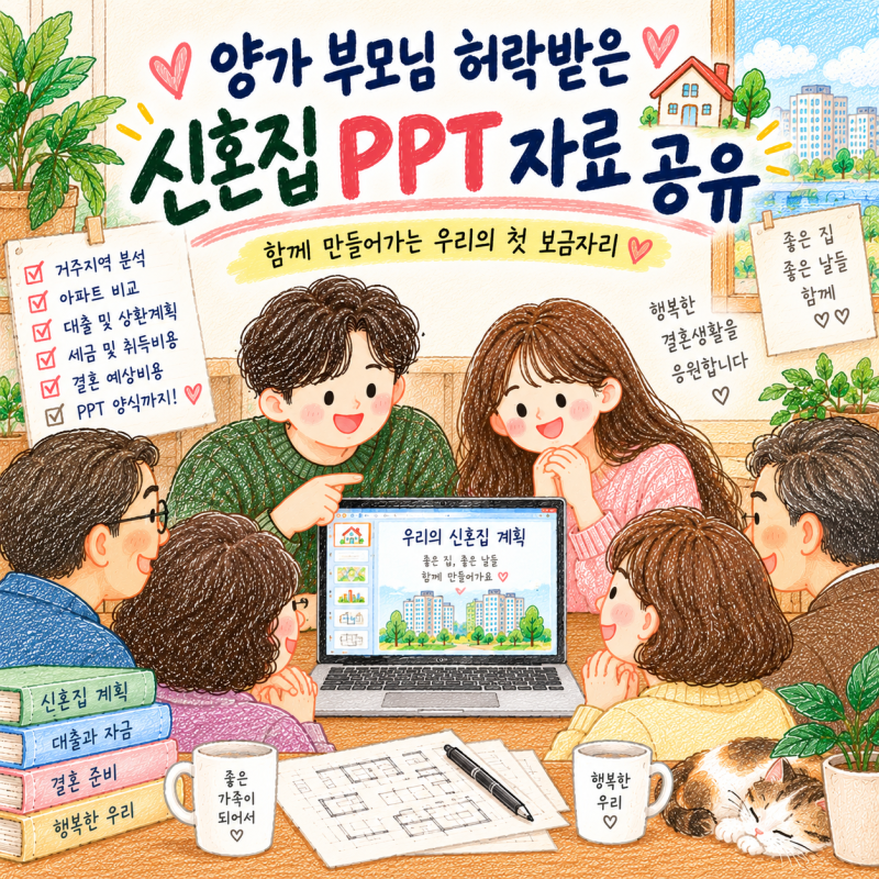 신혼집 구하기 시기 결혼 전 부모님 허락팁 PPT 구성·자료 공유