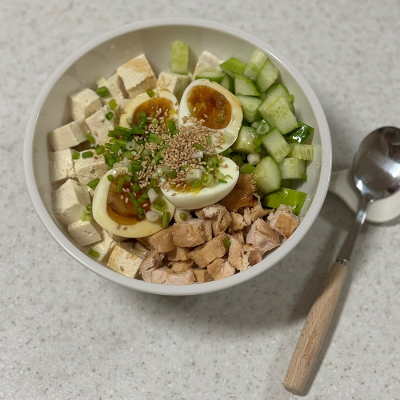 [다이어트 요리] 달걀 오두비(오이두부비빔밥) 만들기