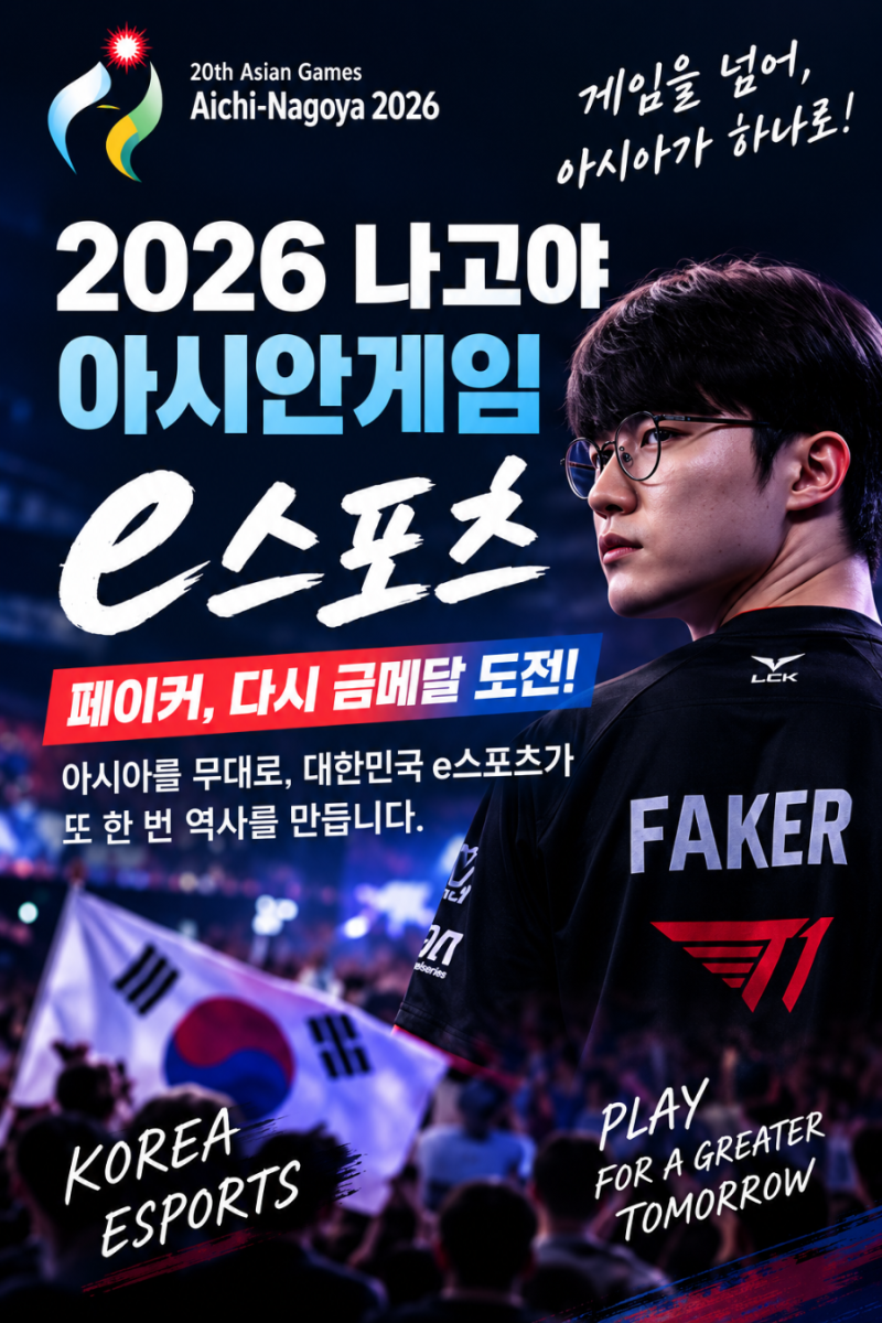 2026 나고야 아시안게임 e스포츠 일정 총정리, 페이커 롤 국가대표 2연패 도전