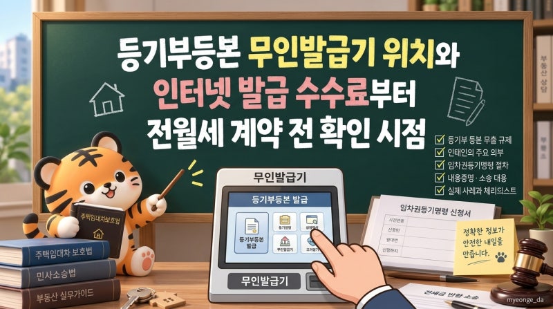 등기부등본 무인발급기 위치와 인터넷 발급 수수료부터 전월세 계약 전 확인 시점