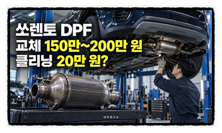 쏘렌토 DPF 교체 비용 150만~200만 원, 클리닝 20만 원으로 끝날까?