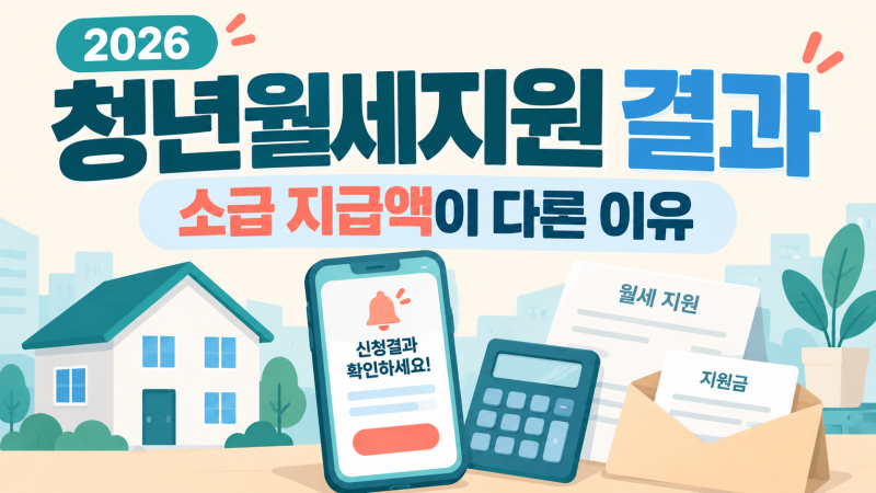2026 청년월세지원 결과 확인과소급 지급액이 다른 이유