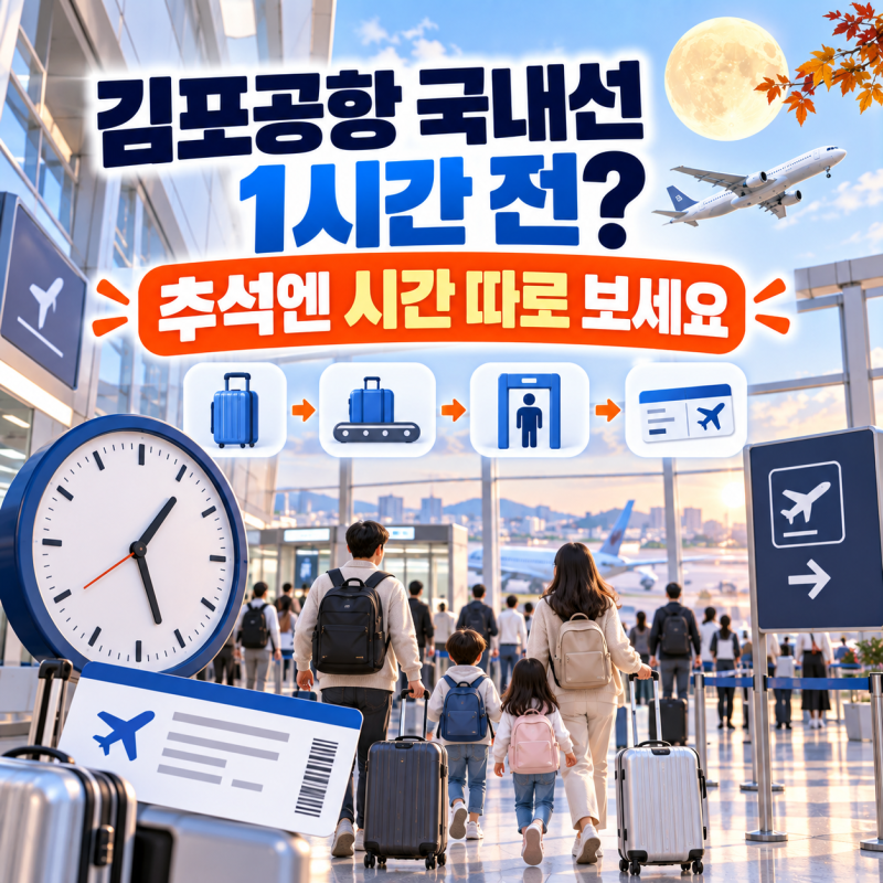 “김포공항 국내선 1시간 전이면 될까?” 추석엔 탑승수속 마감부터 봐야 합니다