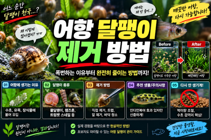 어항 달팽이 제거 방법｜폭번하는 이유부터 완전히 줄이는 방법까지