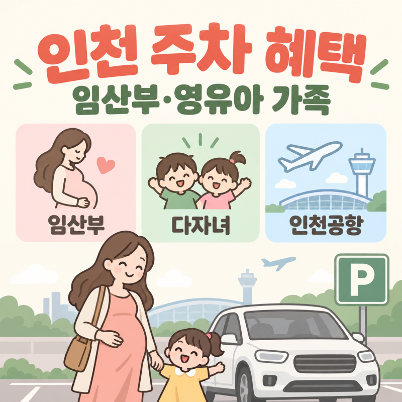 인천 임산부 주차 무료 어디까지? 영유아 가족·다자녀 공영주차장·인천공항 혜택 정리