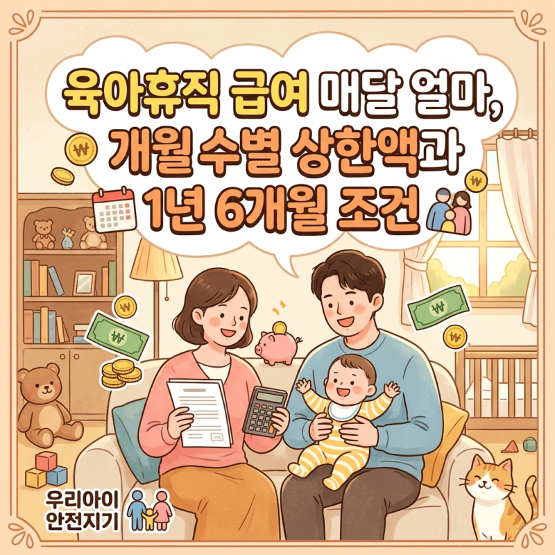 육아휴직 급여 매달 얼마, 개월수별 상한액과 1년 6개월 조건