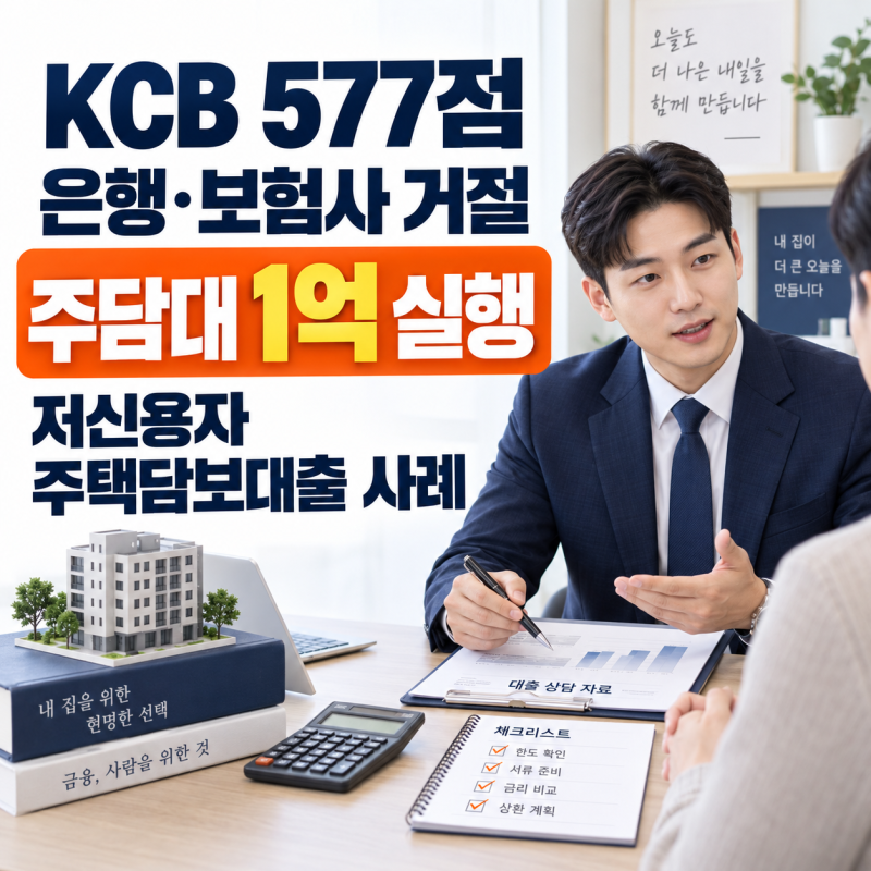 저신용자 주택담보대출 가능할까? KCB 신용점수 500·600점대 실제 사례