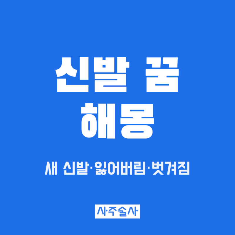 신발 꿈 해몽, 새 신발 잃어버리는 꿈 벗겨지는 꿈 상황별 뜻