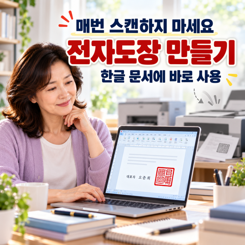 한글 문서에 도장 넣는 방법｜매번 스캔하지 않고 전자도장·직인 만들어 사용하는 법