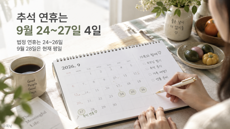 2026년 추석 대체공휴일, 9월 28일 임시공휴일일까?