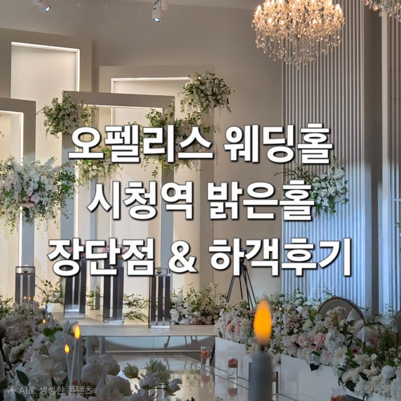 시청역 오펠리스 웨딩홀 솔직한 하객후기 | 소규모 밝은홀, 뷔페, 단점까지