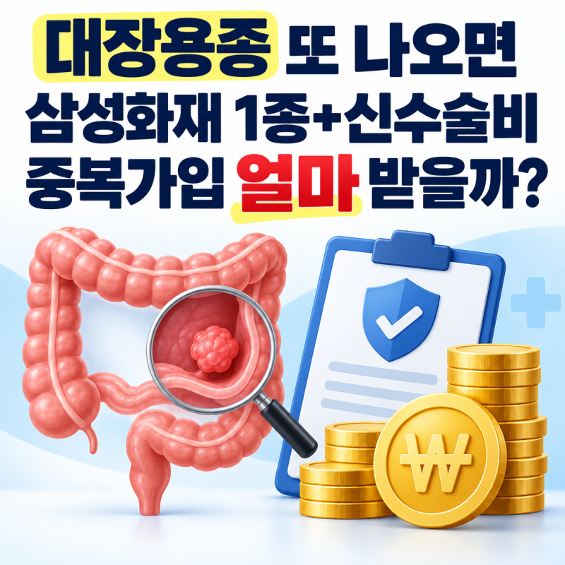 대장용종 또 나오면 삼성화재 1종+신수술비 중복가입 얼마 받을까?