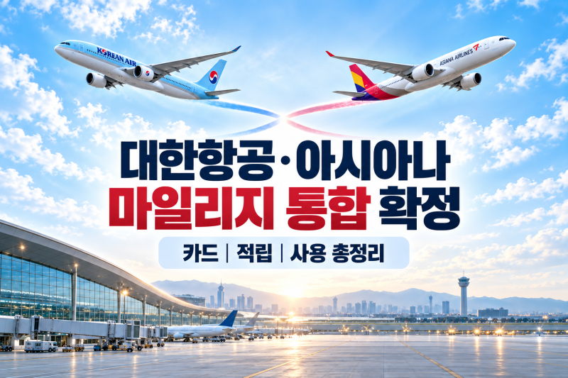 대한항공 아시아나 마일리지 통합 확정, 카드·적립·사용 총정리