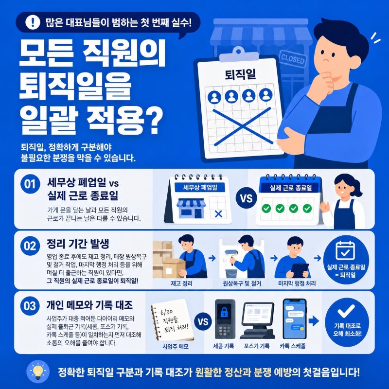 폐업 시 직원 정산 총정리: 마지막 임금·퇴직금·지급기한 14일 원칙(feat. 5인 미만 포함)