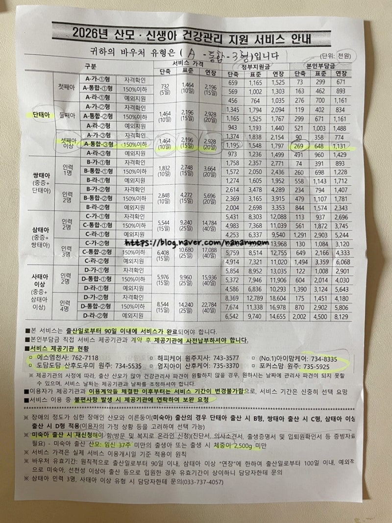 원주 보건소 임산부 혜택 정리, 산모 신생아 건강관리 지원서비스