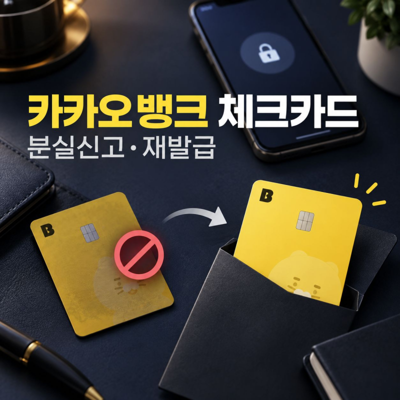 카카오뱅크 체크카드 분실신고와 재발급 순서