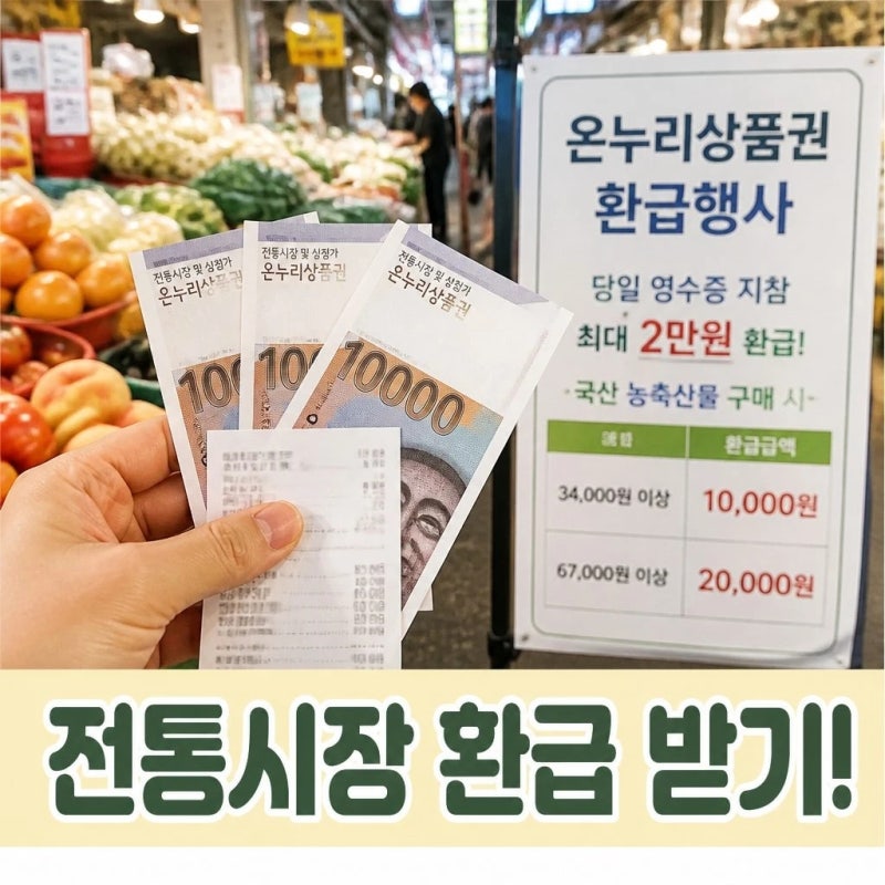 전통시장 온누리상품권 환급행사 최대 2만원 받는 법