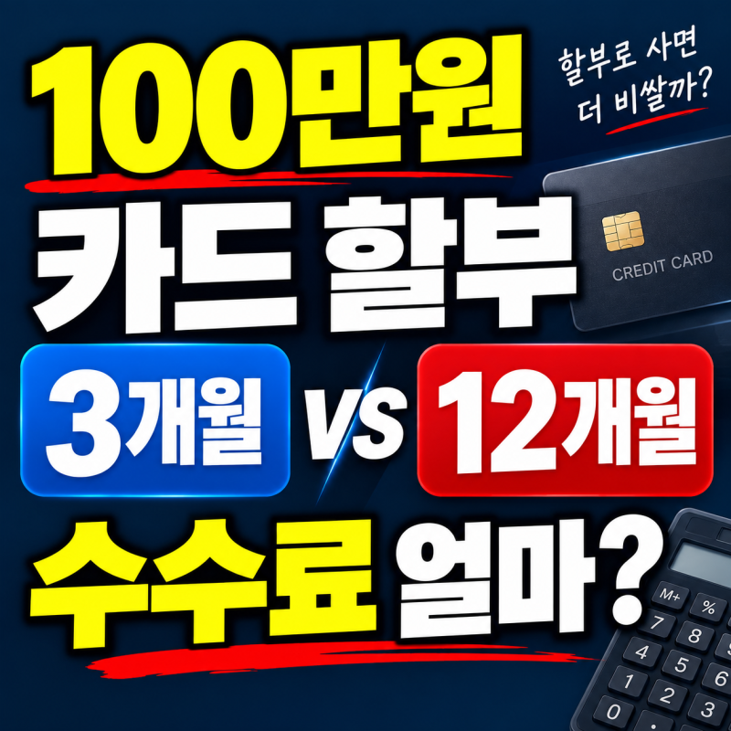 신용카드 할부 이자 계산법, 3개월·6개월·12개월 수수료 얼마나 나올까?