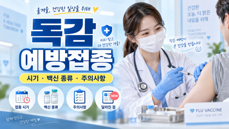 독감 예방접종 시기 백신 종류 및 주의사항 달라진 점 핵심 정리