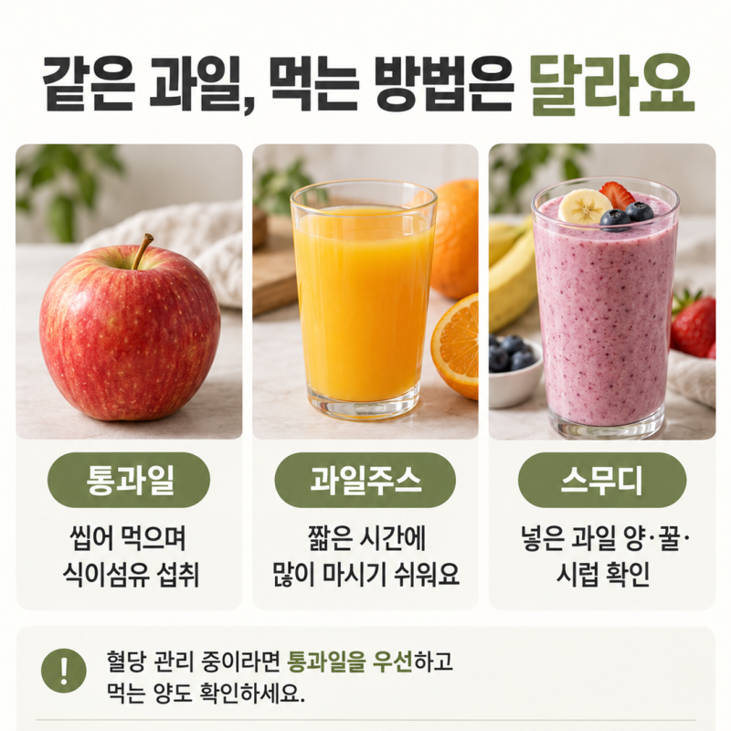 “주스도 과일인데?” 혈당 신경 쓸 때 달라지는 먹는 방법