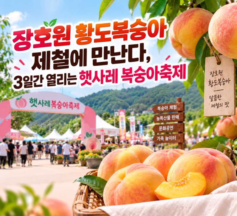장호원 황도복숭아 제철에 만난다, 3일간 열리는 햇사레 복숭아축제