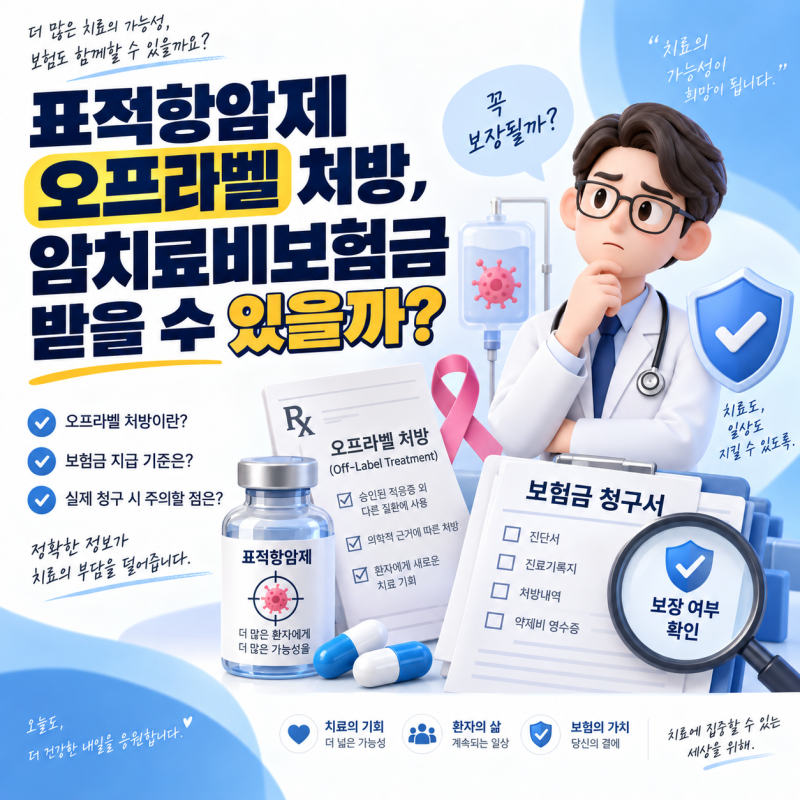 표적항암제 오프라벨 처방, 암치료비보험금 받을 수 있을까?