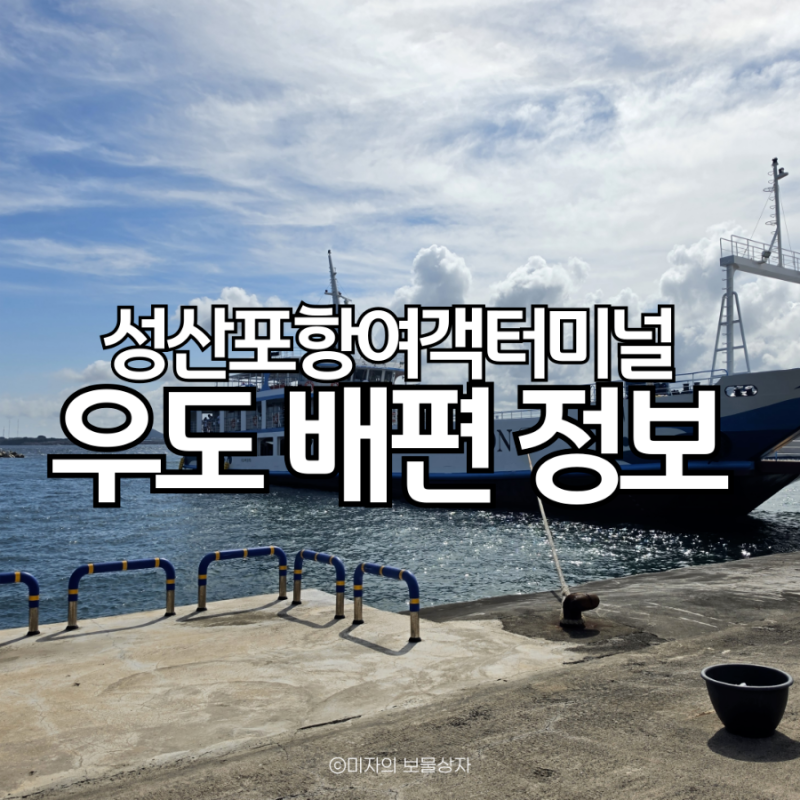 성산포항여객터미널 우도가는 법·배 시간·차량선적 정보
