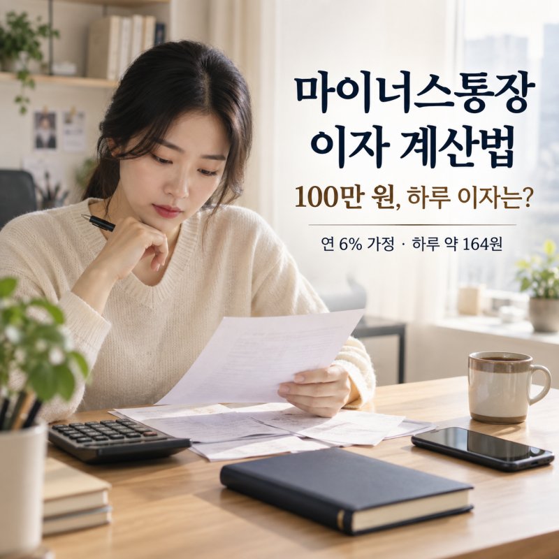 마이너스통장 이자 계산법, 100만 원 쓰면 하루 이자는 얼마일까요?