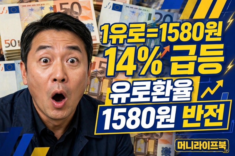 유로환율 1유로=1578원 14% 급등 반전 1000유로 계산법 공개
