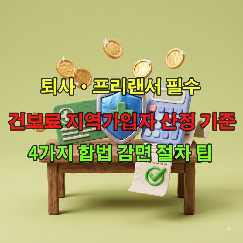 2026 건강보험료 지역가입자 산정 기준! 임의계속가입 및 해촉증명서 건보료 감면 신청 팁