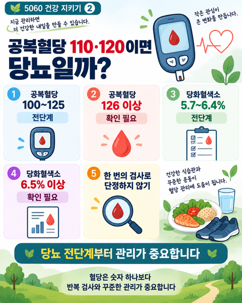 [5060 건강 지키기] ②공복혈당 110·120이면 당뇨일까?