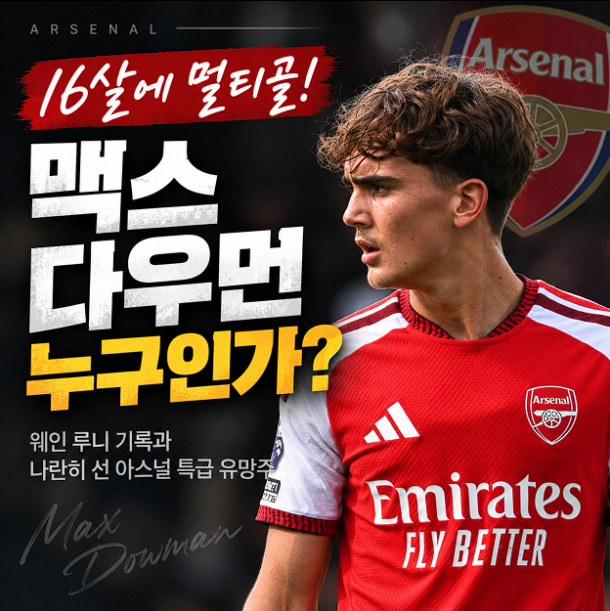 맥스 다우먼 누구길래? 16살에 멀티골, 웨인 루니 기록과 나란히