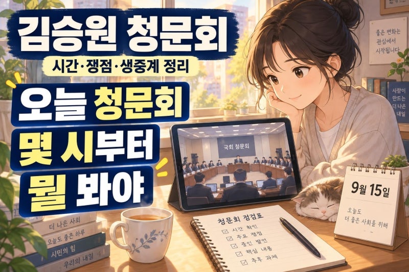 김승원 청문회 시간 오늘 확인: 생중계 보는 법과 핵심 쟁점 4가지 한눈에