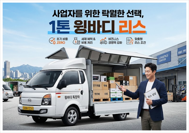 1톤 윙바디 리스 물류비용 절감의 비밀 일반 카고 화물차와 무엇이 다를까?