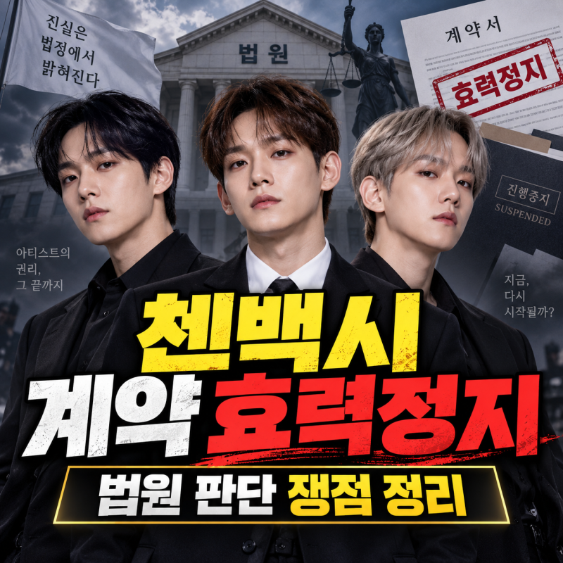 엑소 첸백시, INB100 전속계약 효력정지…법원이 “신뢰 깨졌다” 판단한 이유