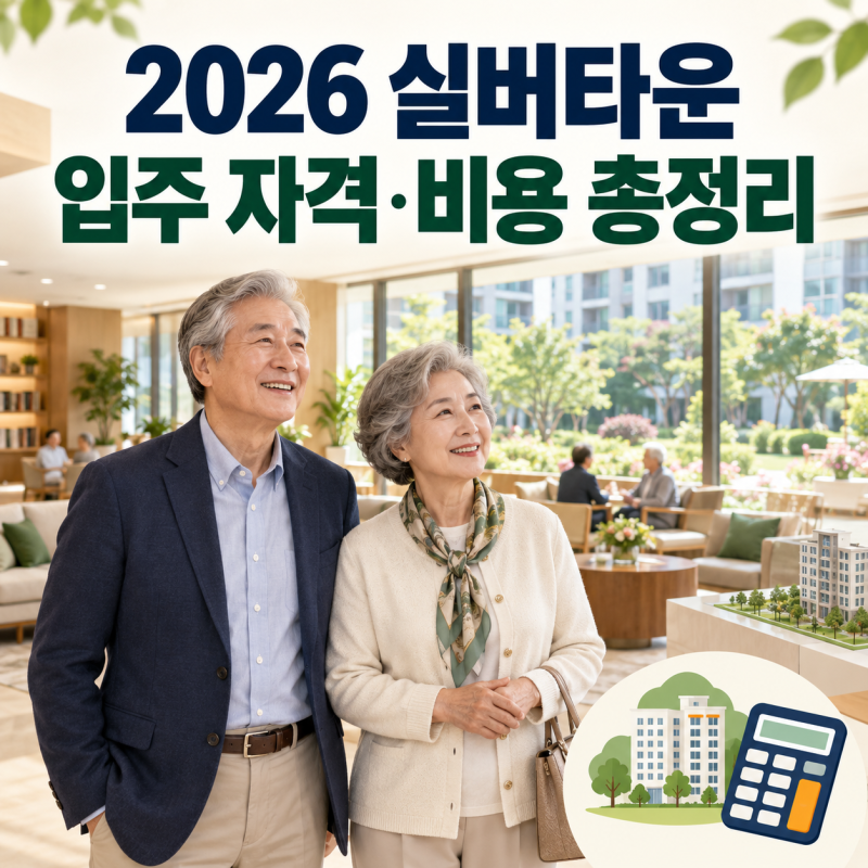 2026 실버타운 입주 자격과 비용 총정리｜보증금·월 생활비·요양원 차이