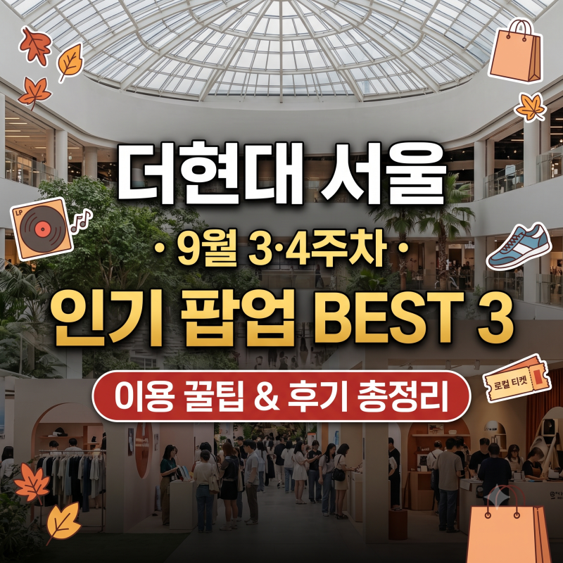 [더현대 서울 9월 팝업스토어] 3~4주차 가장 핫한 팝업 BEST 3 총정리! (입장 방법, 예약 안내, 솔....