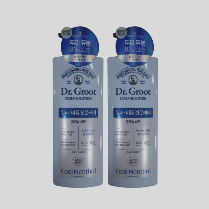 닥터그루트 스칼프솔루션 쿨멘솔 샴푸 후기: 700ml x2개로 지성두피 쿨링하고 정수리 냄새 싹 ....