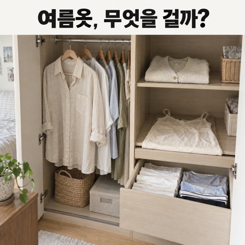 옷정리, 좁은 옷장에서 여름옷을 내년에도 입기 위한 자리 배분과 옷종류별 관리방법