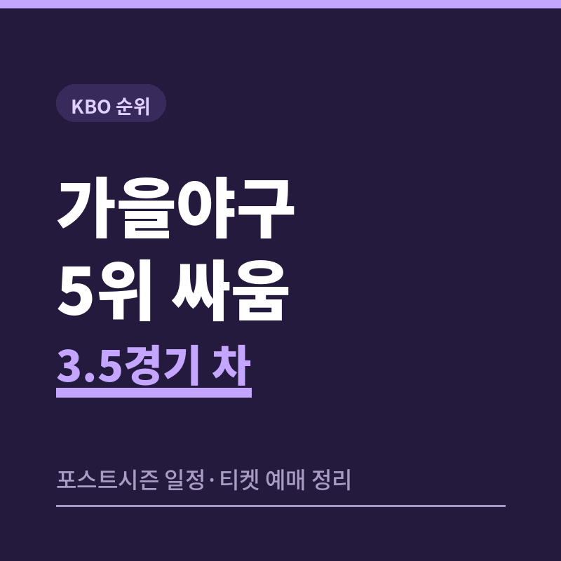 가을야구 몇 위까지 가나, 2026 포스트시즌 일정과 두산·NC 5위 싸움 정리