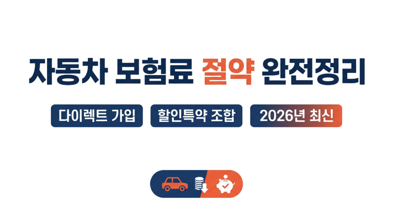 자동차 보험료 절약, 다이렉트 가입부터 할인특약까지