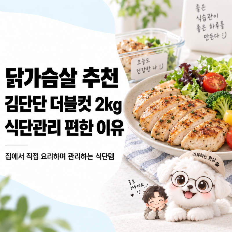 닭가슴살 추천 김단단 더블컷 2kg 집에서 식단관리할 때 편한 구성