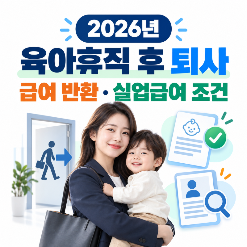 2026년 육아휴직 후 퇴사하면 급여 반환할까? 복직 없이 퇴사할 때 실업급여 조건