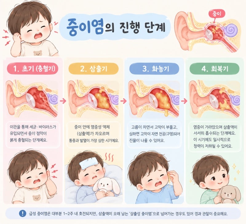 [중이염] 아기 중이염 증상 · 관리 · 주의 사항