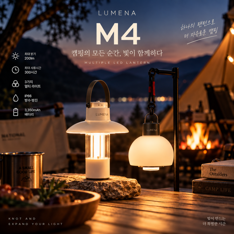 루메나 M4 캠핑 랜턴, 걸고 세우고 들고 쓰는 멀티 LED 랜턴 선택 가이드