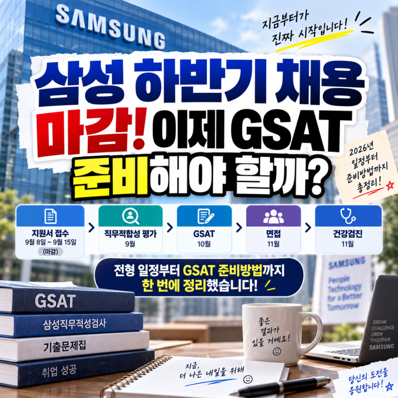 삼성 하반기 채용 마감! 이제 GSAT 준비해야 할까? 2026년 일정부터 준비방법까지 총정리