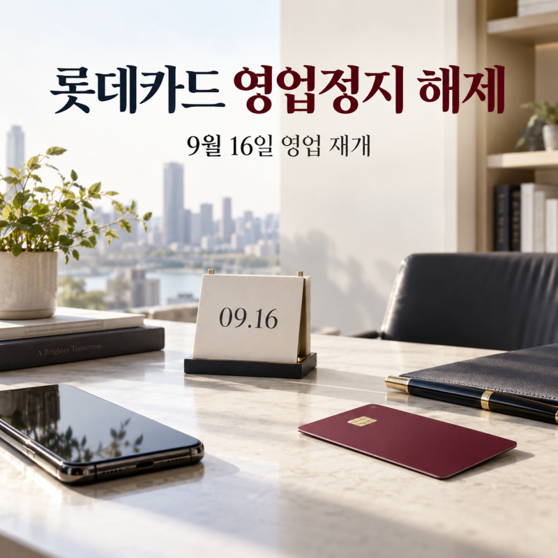 롯데카드 영업정지 해제, 9월 16일 영업 재개 후 달라지는 점