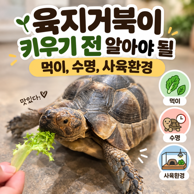 육지거북이 키우기 전 알아야 될 먹이, 수명, 사육환경